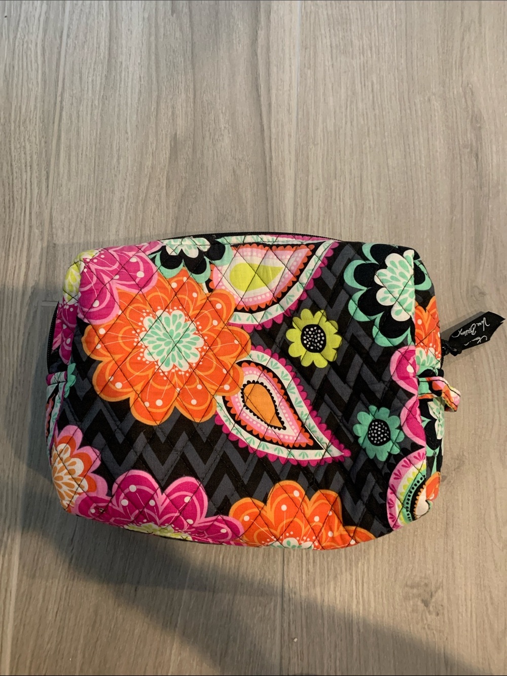 Floral Quilted Cosmetic Bag in Black Multi - Vera Bradley